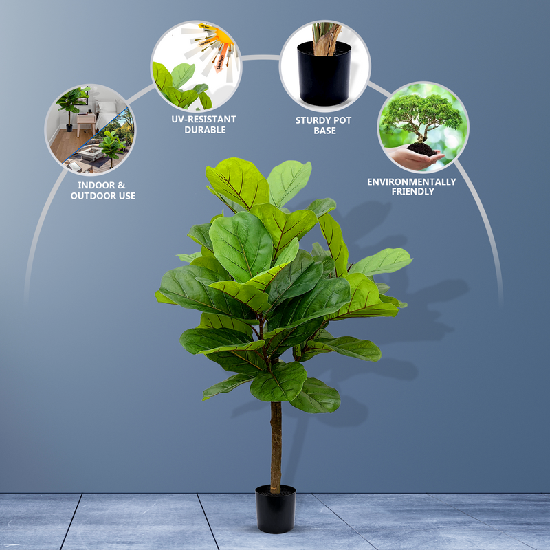 5Ft Fiddle Fig Tree - Artificial Plant