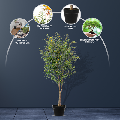 7Ft Olive Tree with 64PCS Fresh Olives - Artificial Plant