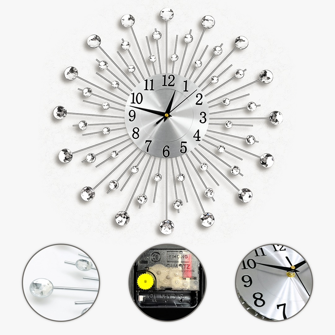 Living Room Diamante Beaded Wall Clock