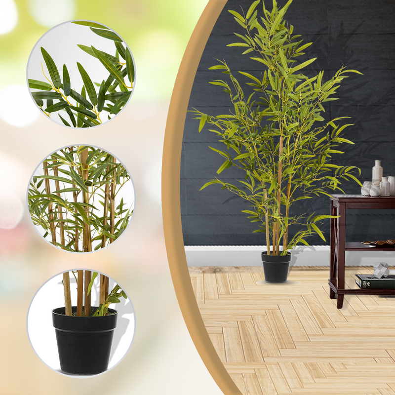 675 Leaves 1.2M Artificial Bamboo Tree in Pot - Artificial Plant