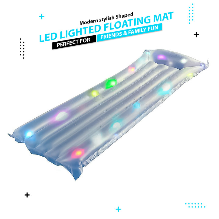 Inflatable LED Lighted Float Swimming Pool Lounger