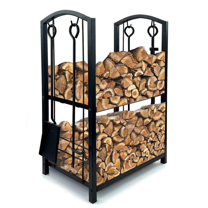 Metal Firewood Log Holder Rack for Fireplace