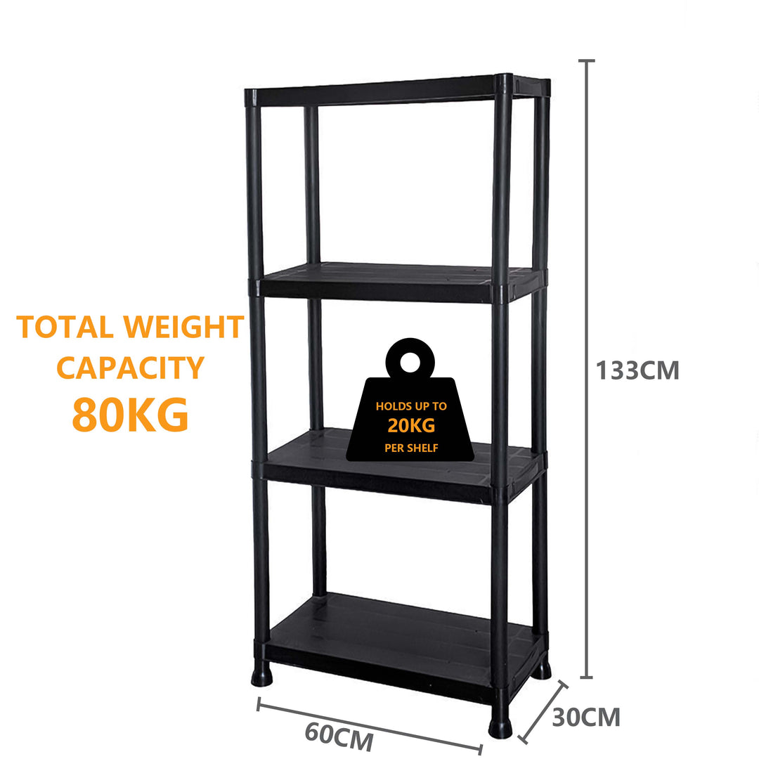 3/4/5 Tier Plastic Racking Shelving Storage Unit