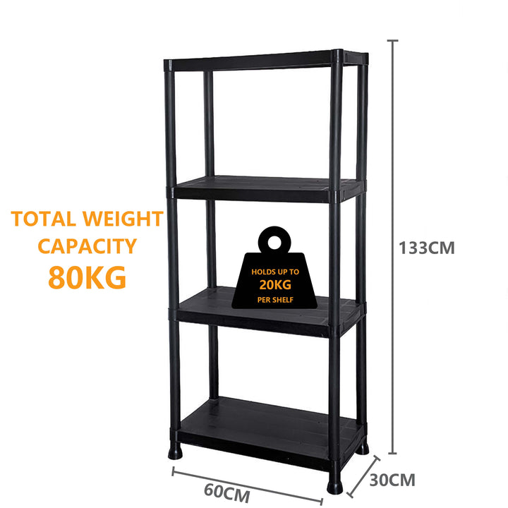 3/4/5 Tier Plastic Racking Shelving Storage Unit