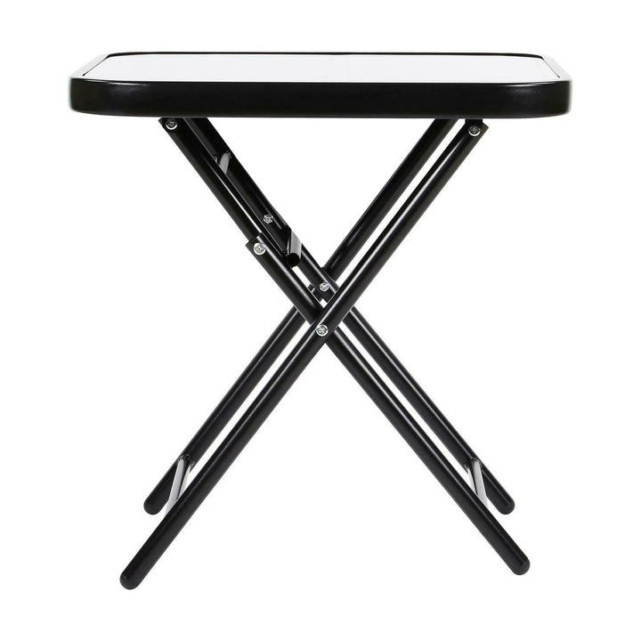 Glass Top Folding Side Square Table