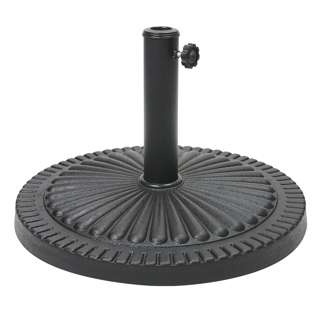 14kg Concrete Round Parasol Base - Black