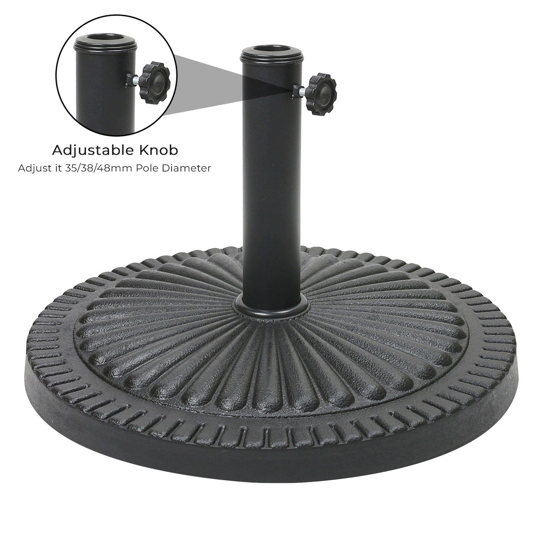 14kg Concrete Round Parasol Base - Black