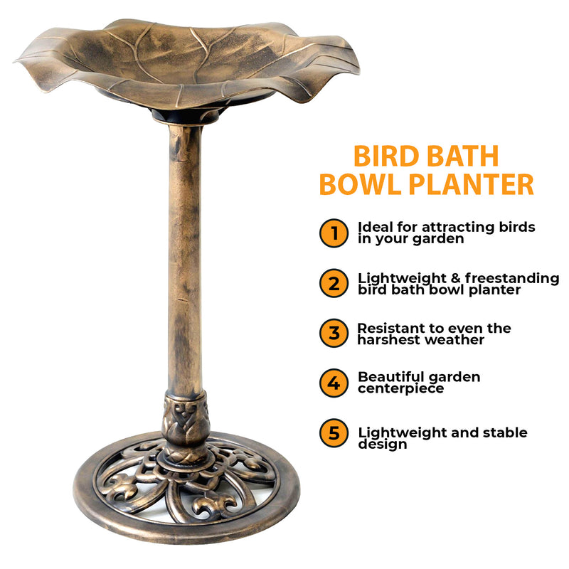 Bird Bath Feeding Table - Bronze