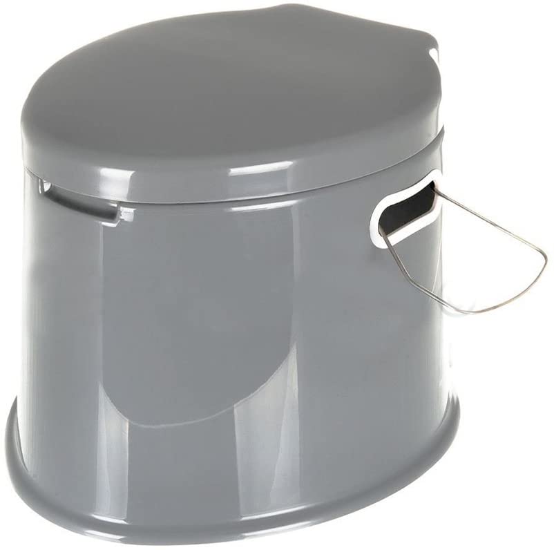 6L Large Portable Compact Potty Camping Toilet Grey