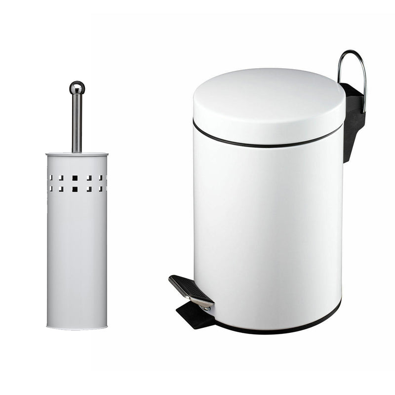 3L Pedal Bin with Toilet Brush White