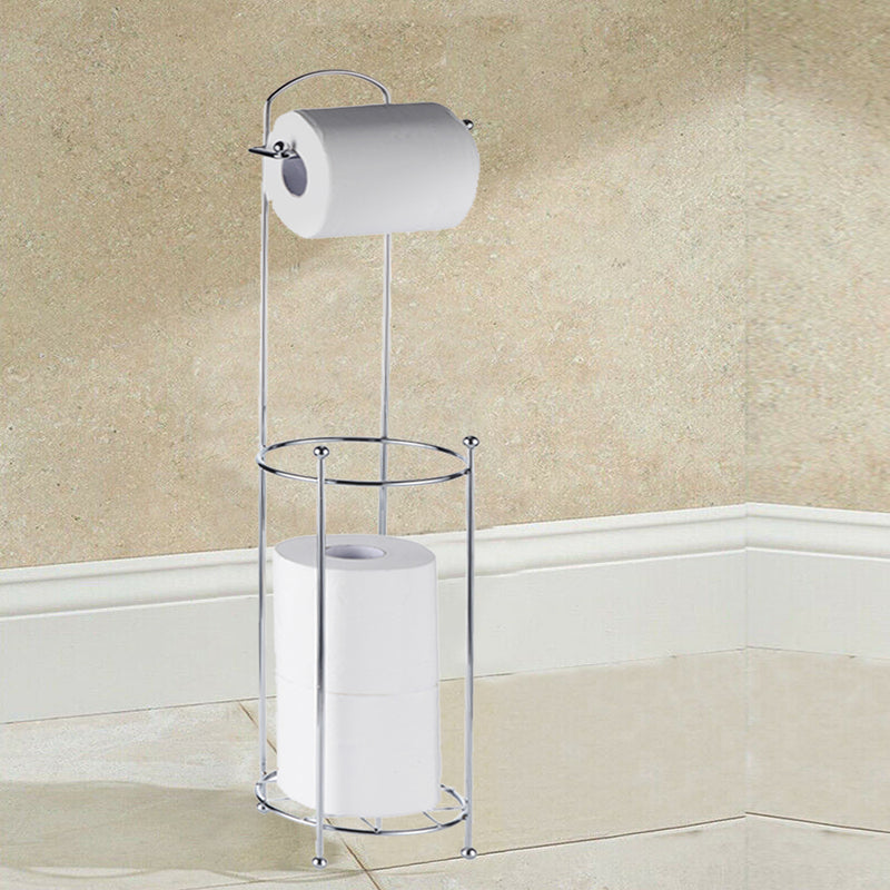 Free Standing Chrome Toilet Paper Holder