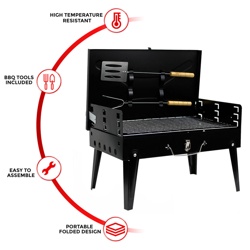 Foldable Charcoal Barbecue Grill