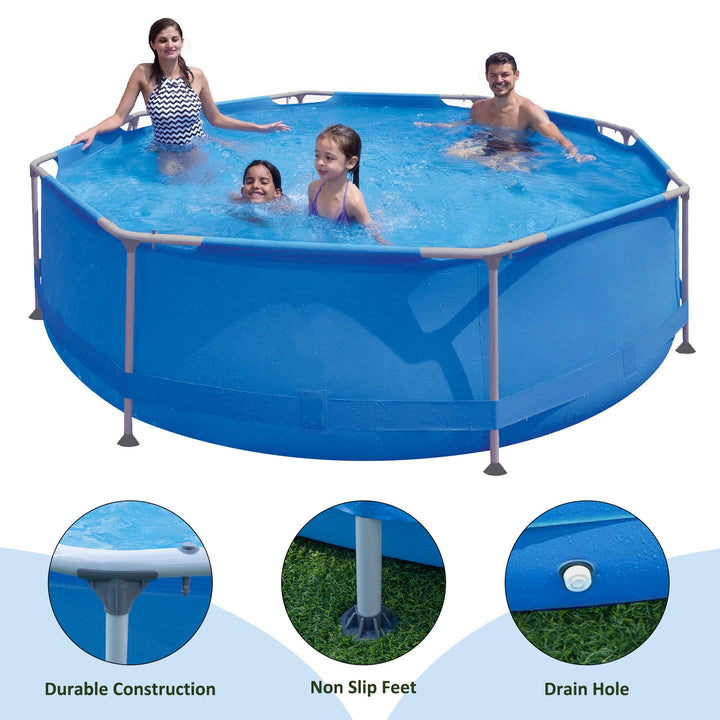 10Ft Above Ground Steel Frame Swimming Pool