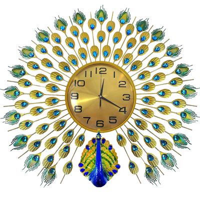 Peacock Wall Clock - 70cm