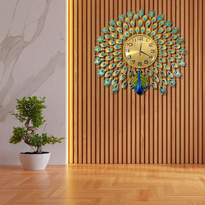 Peacock Wall Clock - 70cm