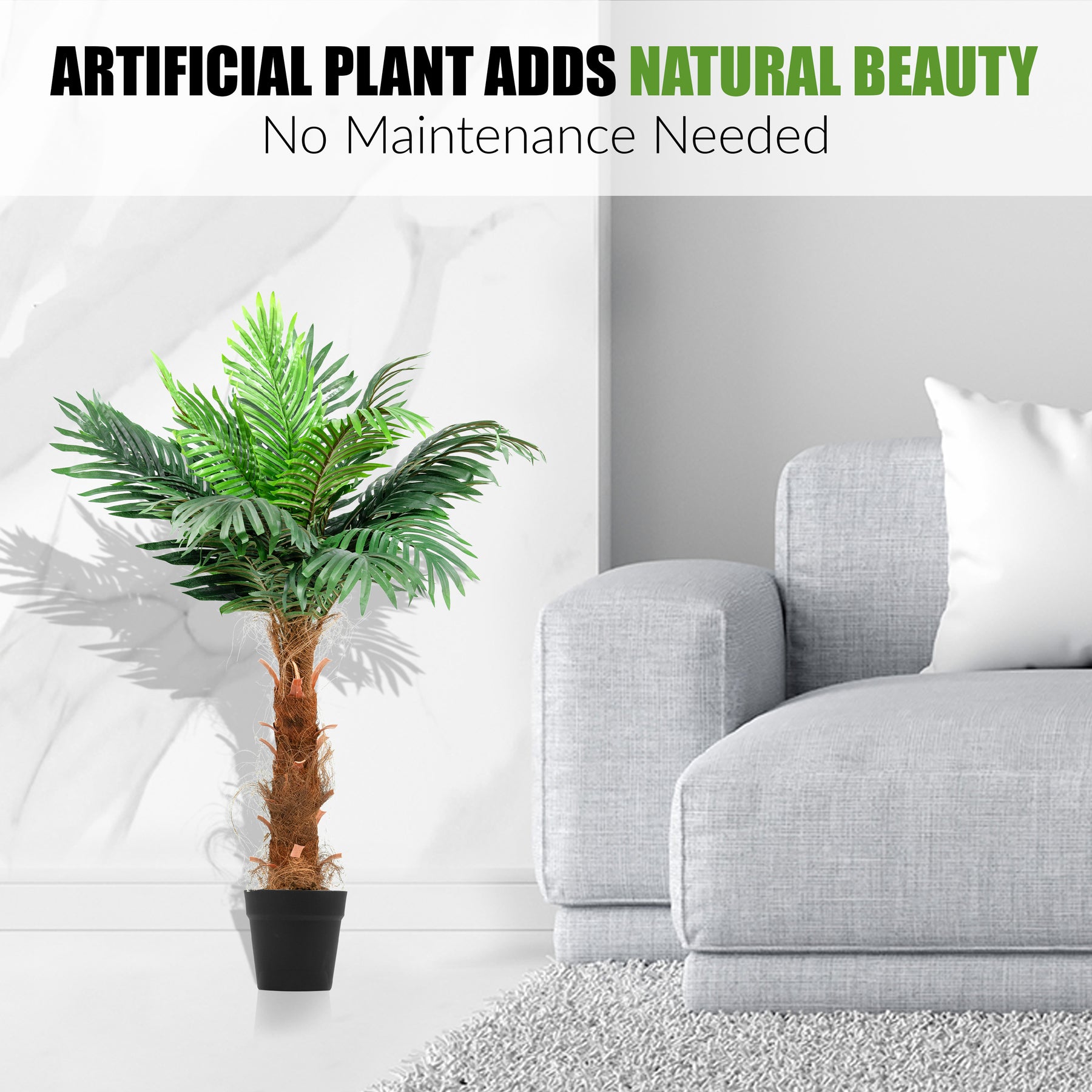 small artificial palm plant Artificial Palm Tree Fake Tropical Potted Plant – Denny Shop UK