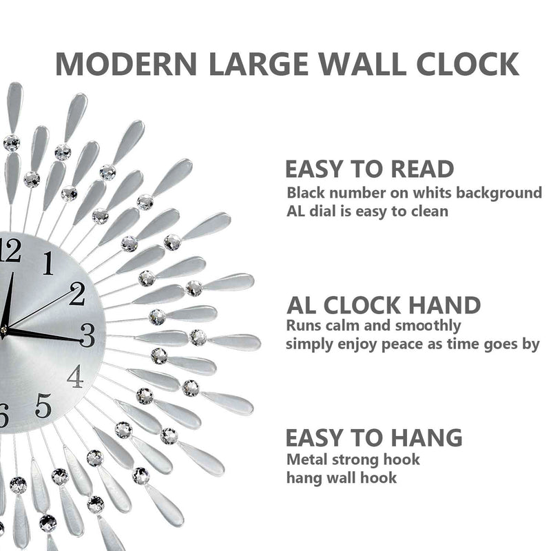 Crystals Quartz Jeweled Wall Clock