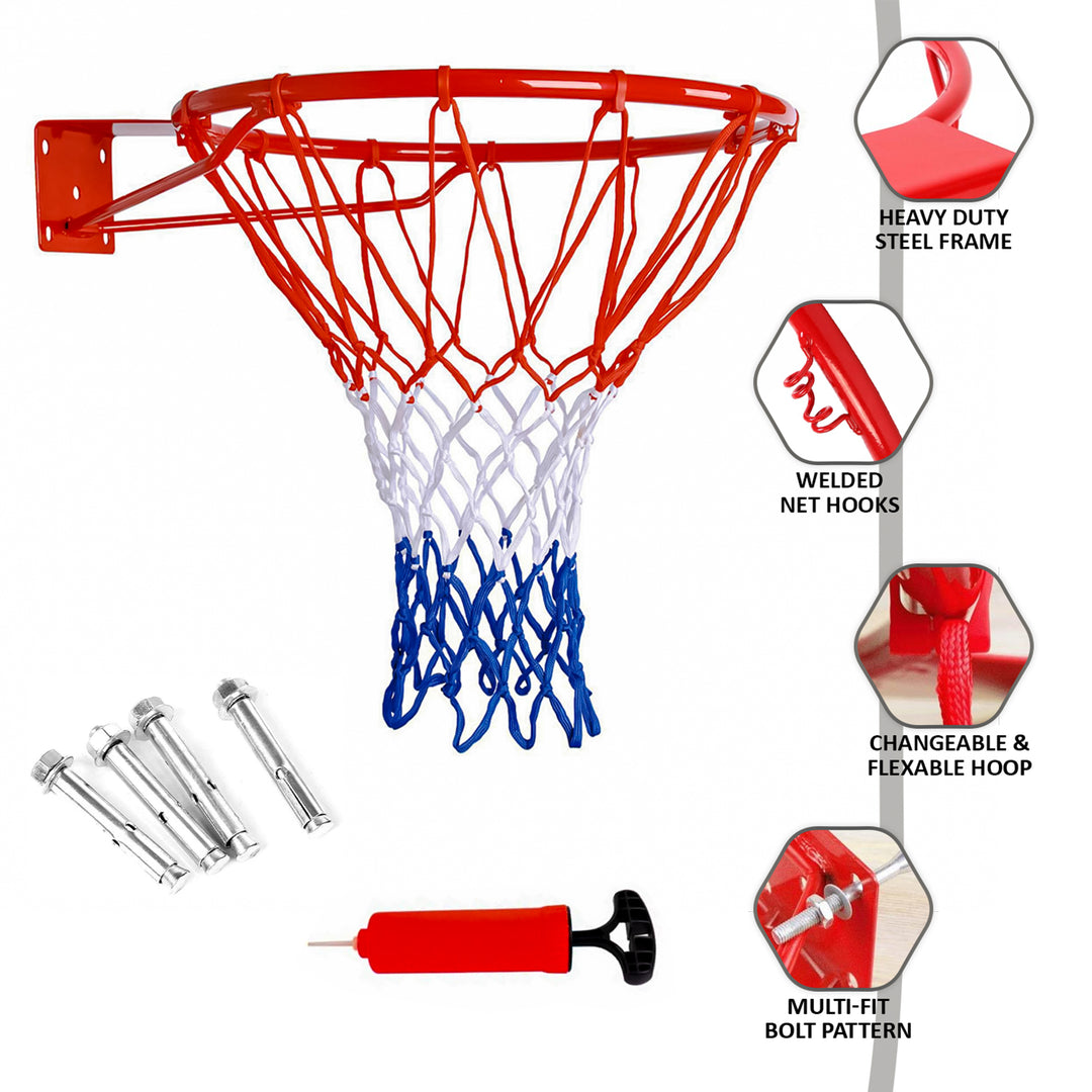 Wall Mounted Basketball Goal Hoop Rim Net