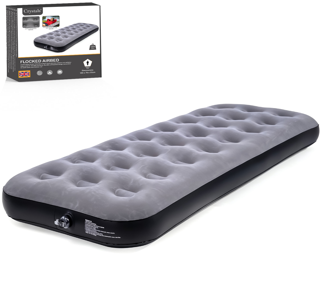 Camping Flocked Airbed Grey