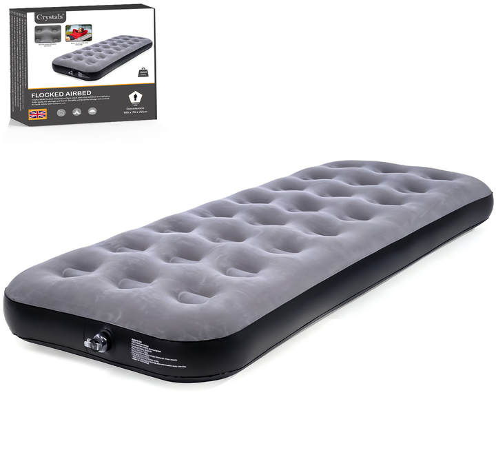 Camping Flocked Airbed Grey