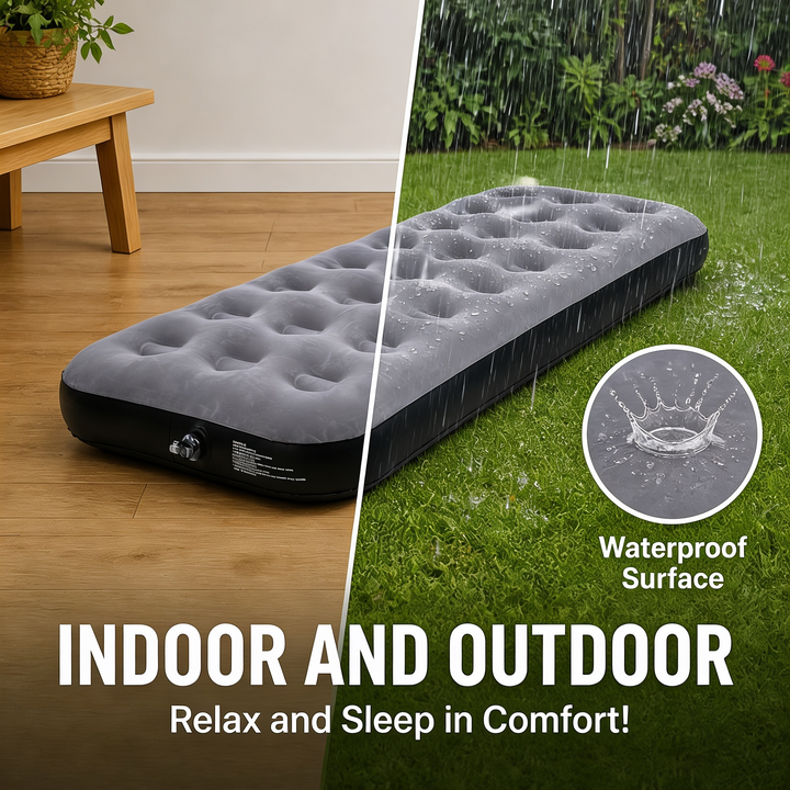 Camping Flocked Airbed Grey