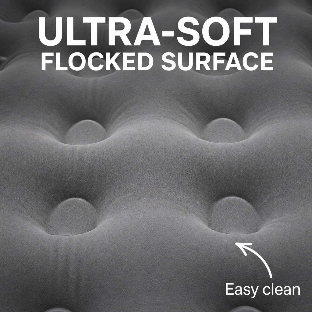 Camping Flocked Airbed Grey
