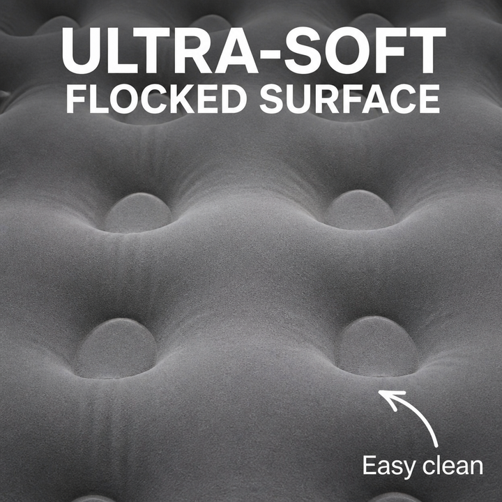 Camping Flocked Airbed Grey