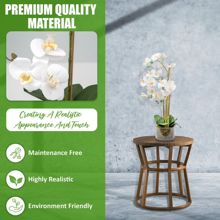 White Artificial Orchid Plant Transparent Pot