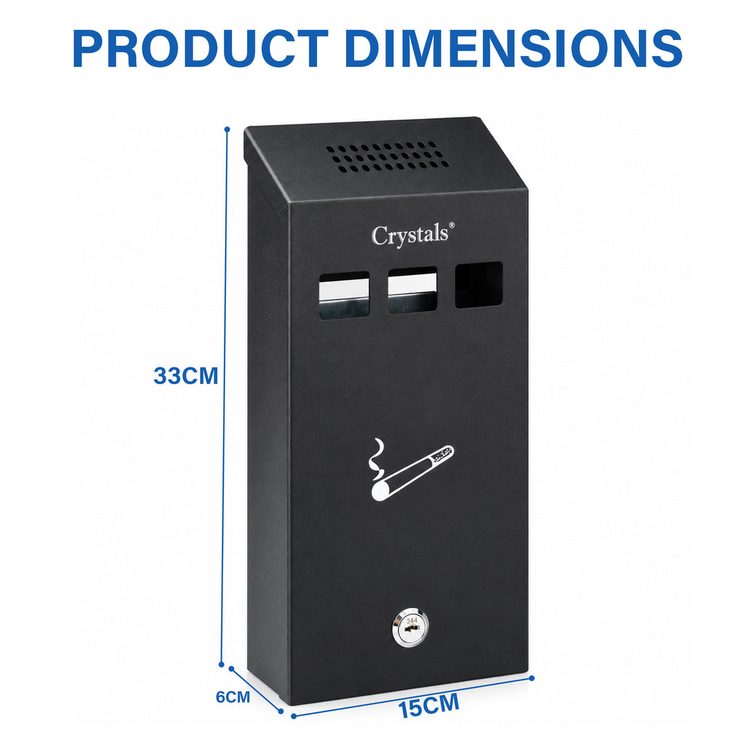 Lockable Wall-Mounted Ashtray Bin