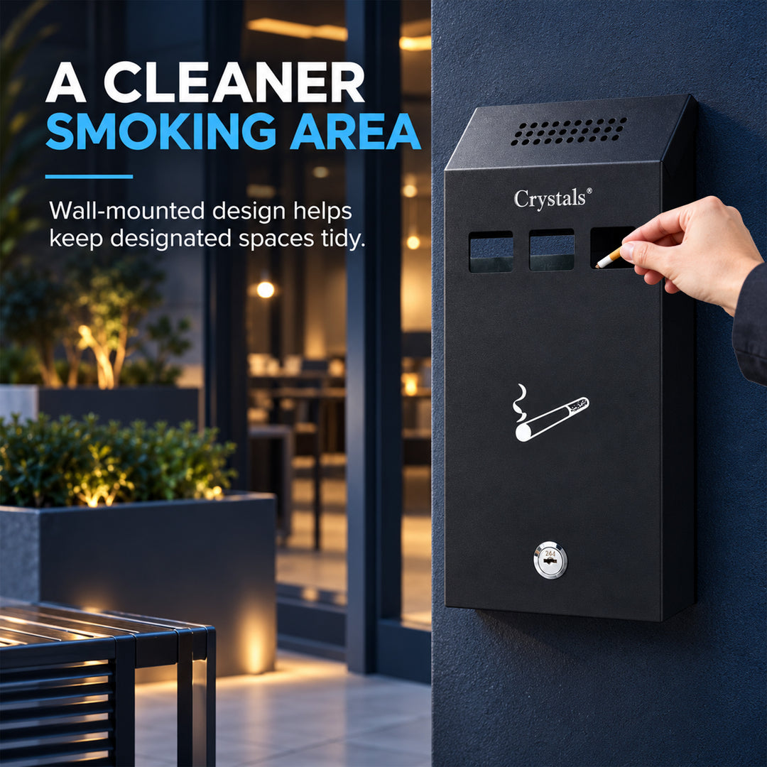 Lockable Wall-Mounted Ashtray Bin