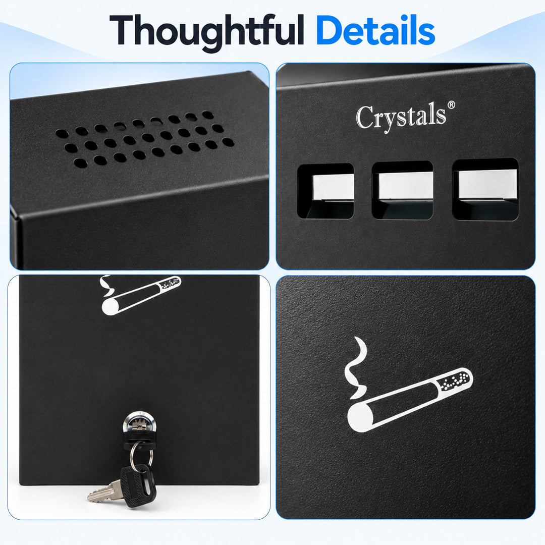 Lockable Wall-Mounted Ashtray Bin