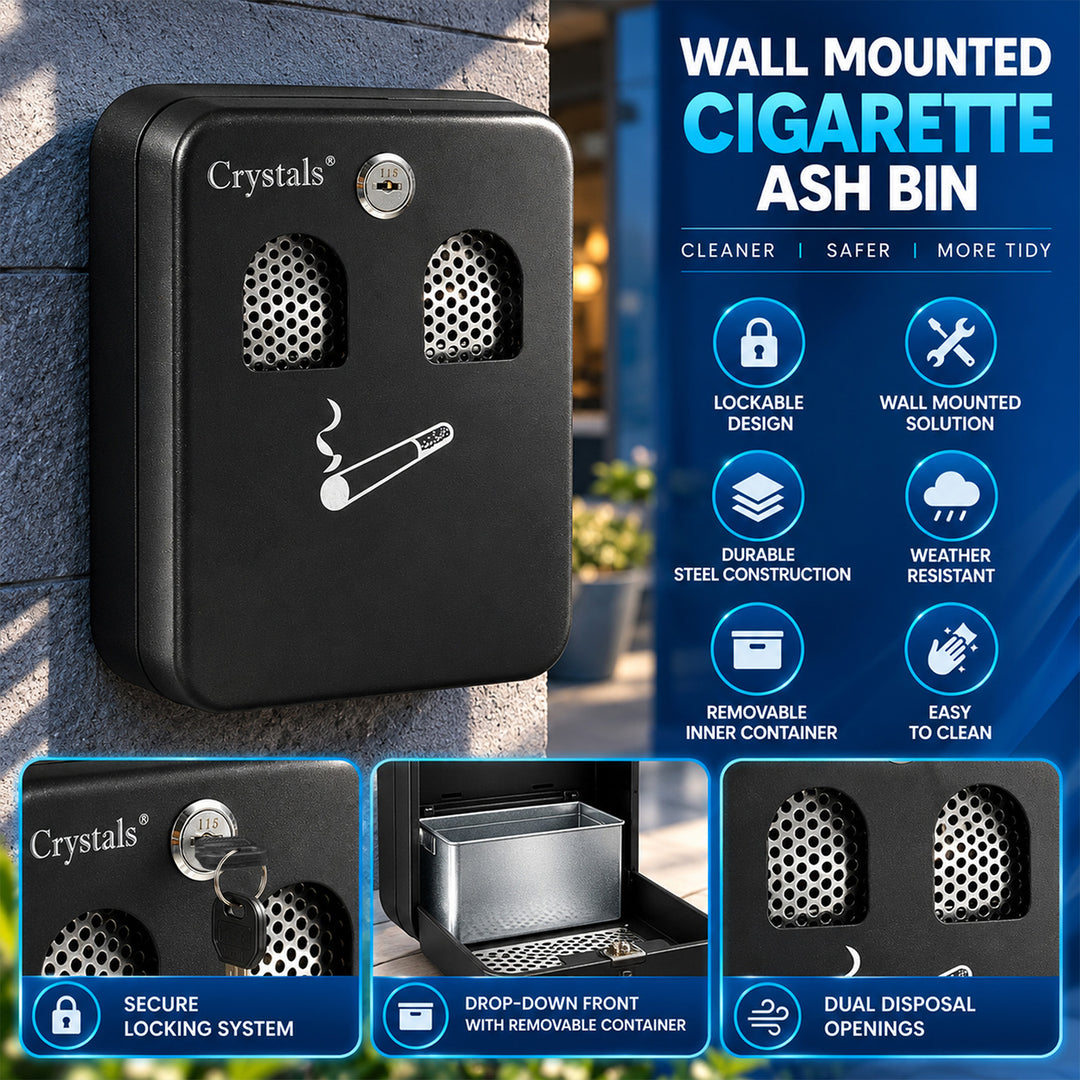 Wall-Mounted Outdoor Ashtray Bin