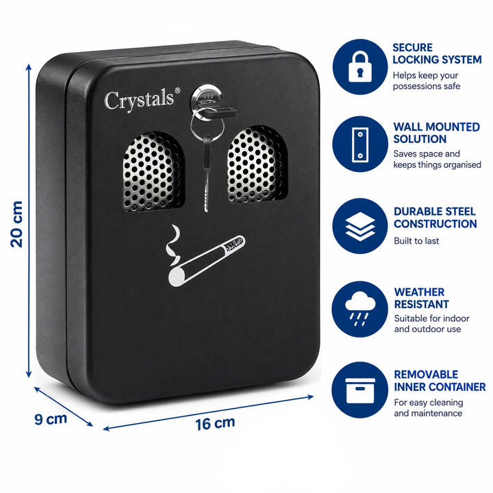 Wall-Mounted Outdoor Ashtray Bin