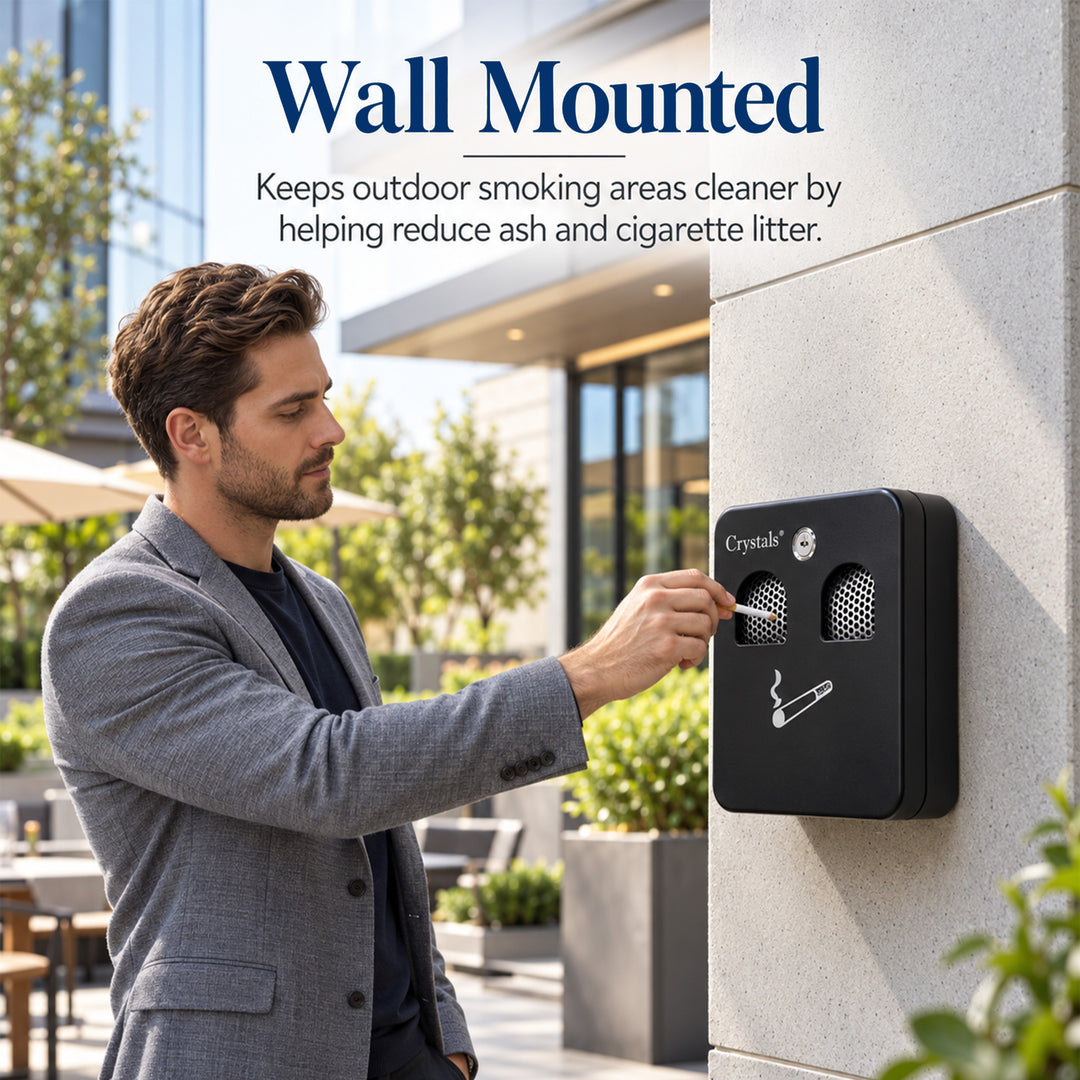 Wall-Mounted Outdoor Ashtray Bin