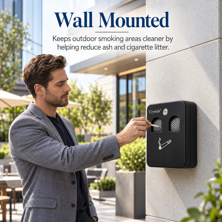 Wall-Mounted Outdoor Ashtray Bin