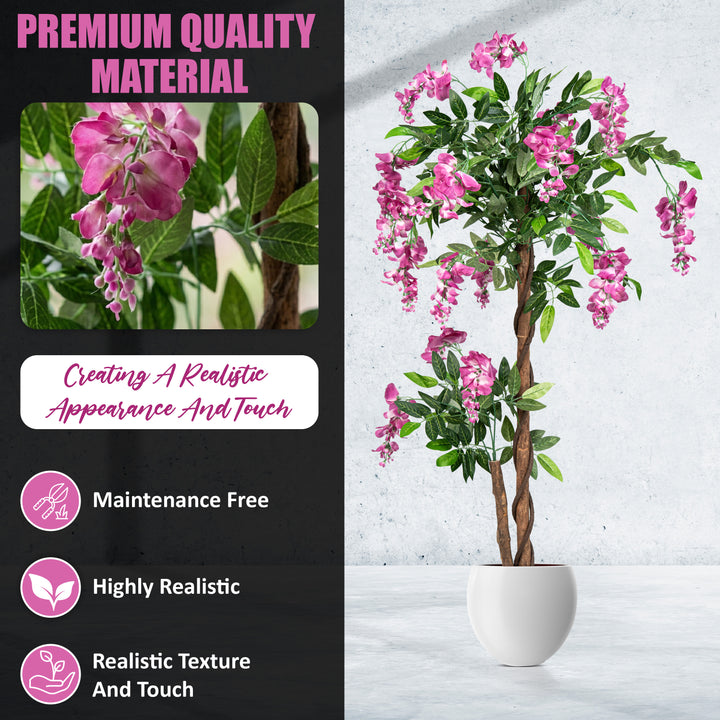 120cm Artificial Faux Plants Wisteria Flowers