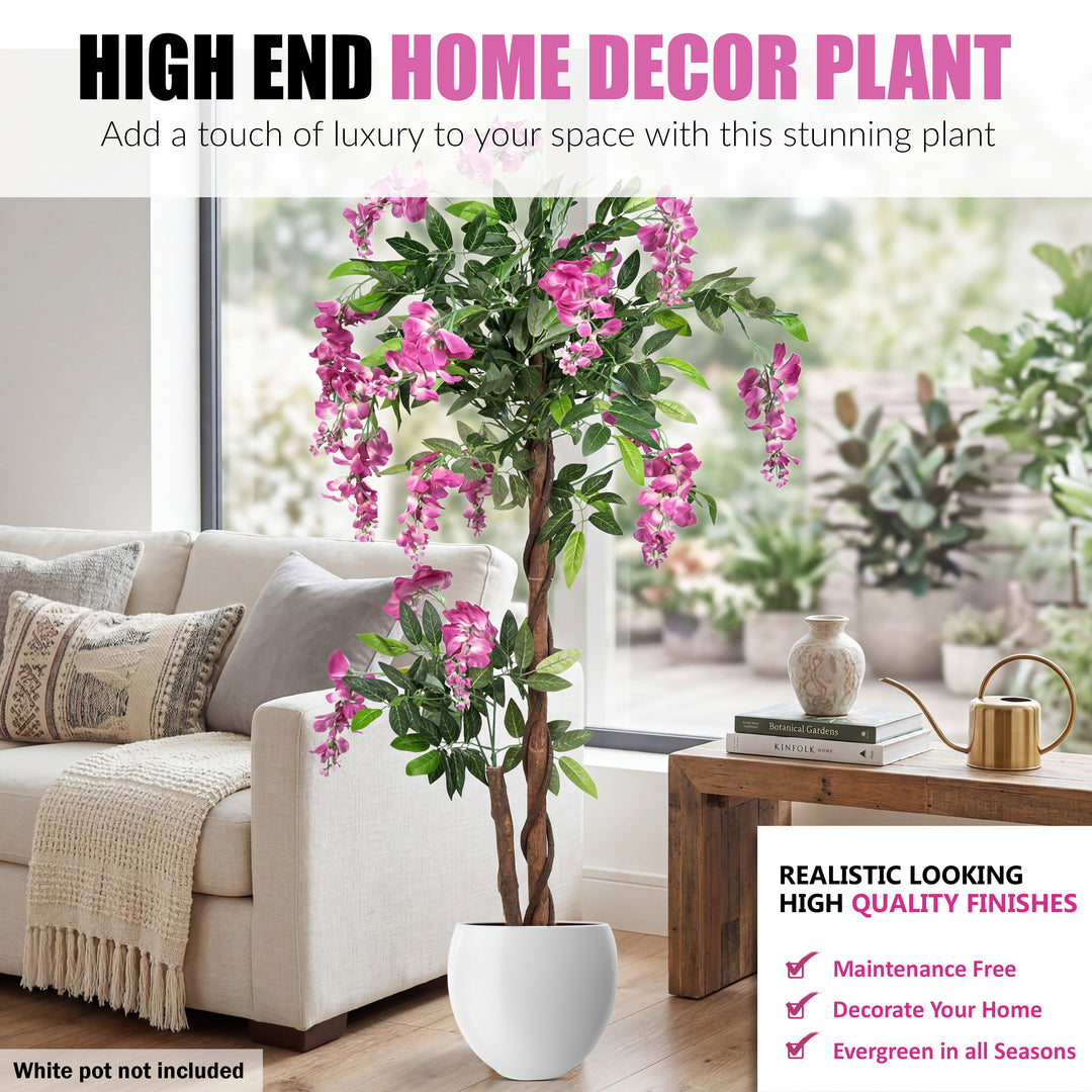 120cm Artificial Faux Plants Wisteria Flowers