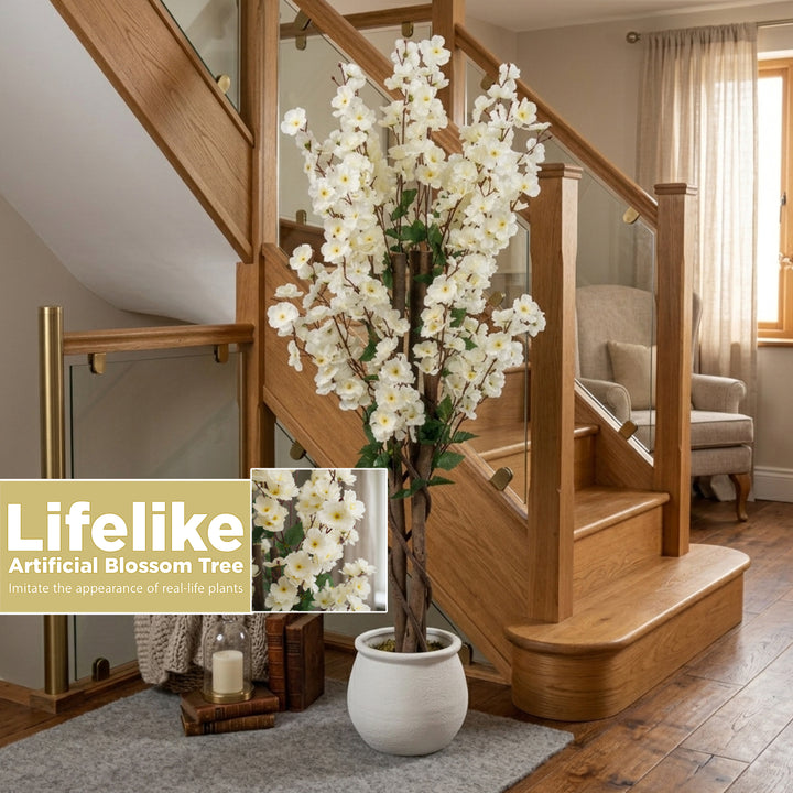 Artificial Cherry Blossom Tree Realistic White