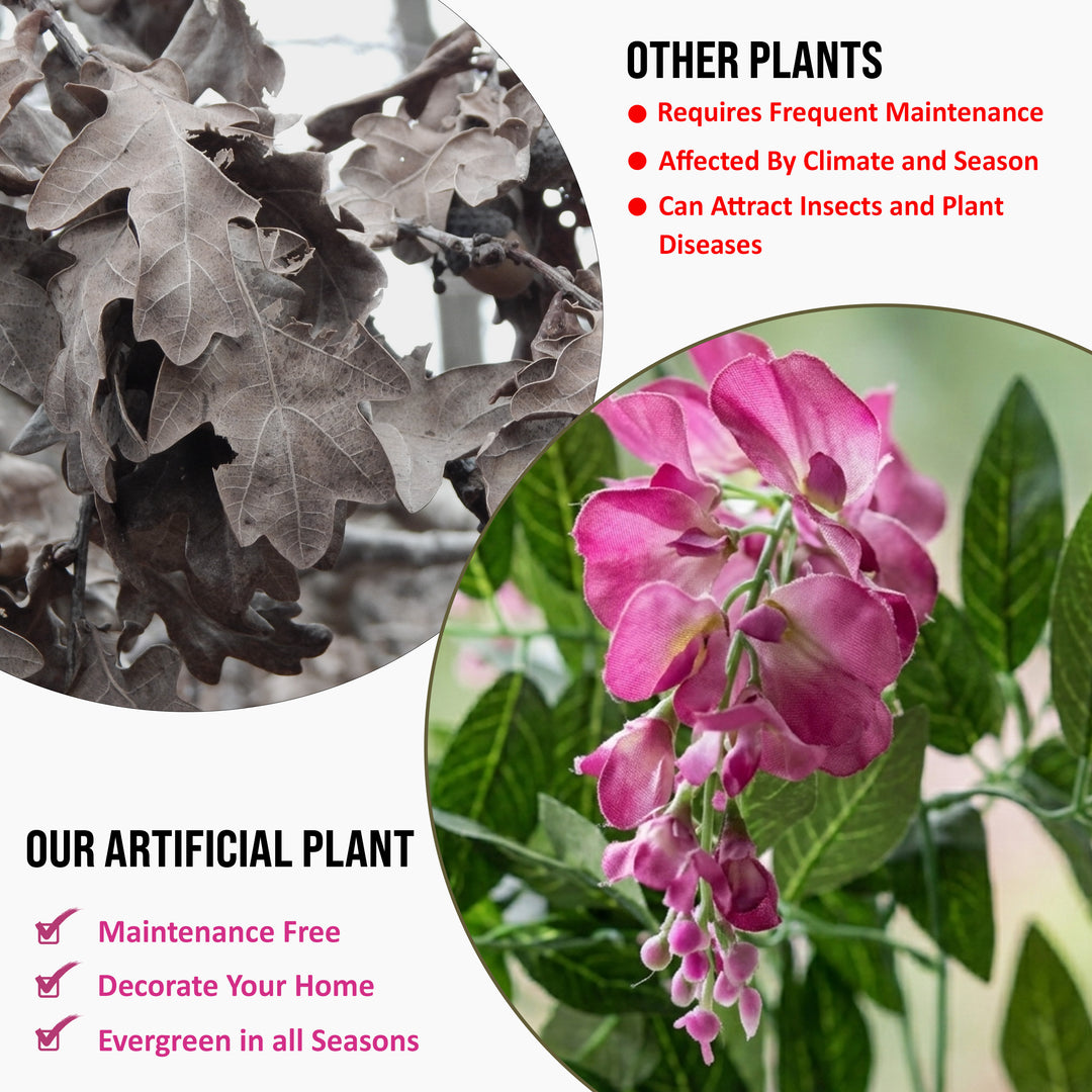 120cm Artificial Faux Plants Wisteria Flowers