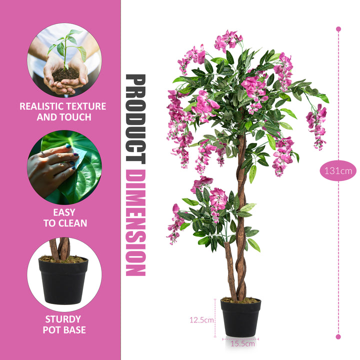 120cm Artificial Faux Plants Wisteria Flowers