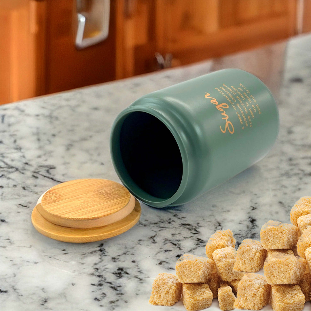 4PCs Metal Bread Bin Storage Box - Green