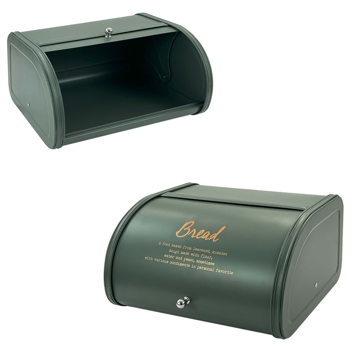 4PCs Metal Bread Bin Storage Box - Green