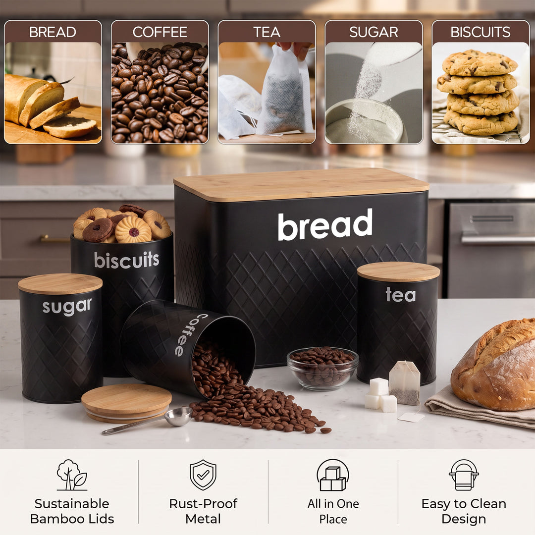 5pc Kitchen Storage Set Bread Bin