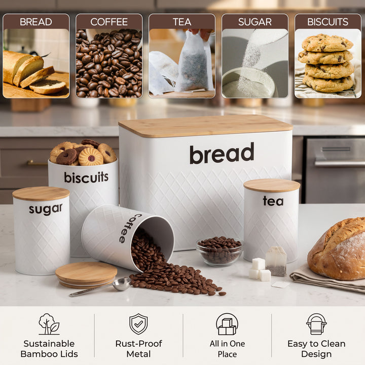 5pc Kitchen Storage Set Bread Bin