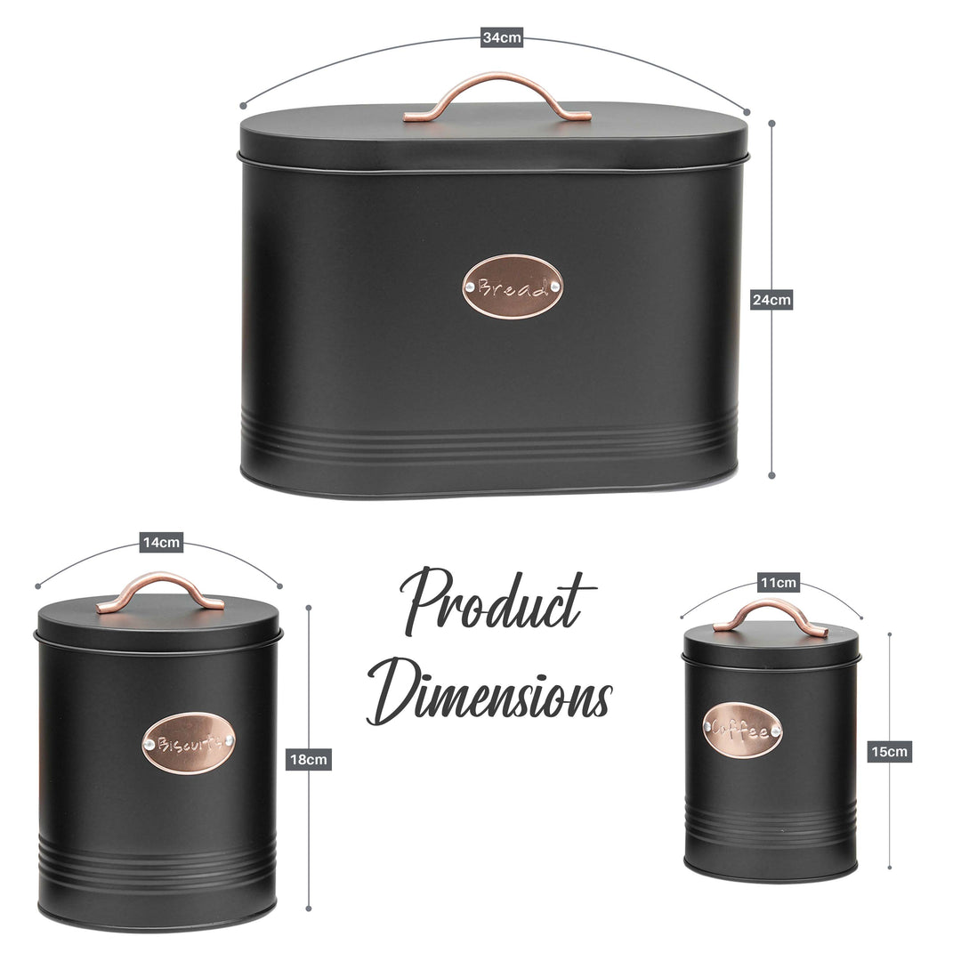 5 Pices Kitchen Food Storage Bread Bin