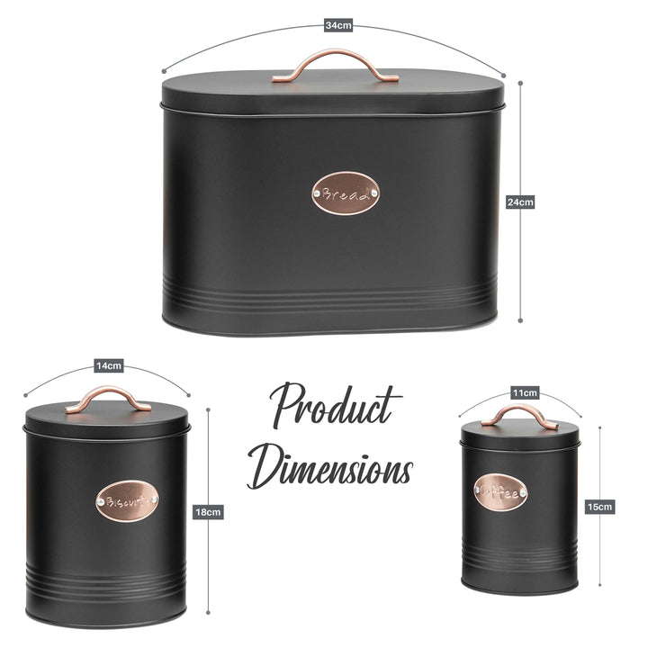 5 Pices Kitchen Food Storage Bread Bin