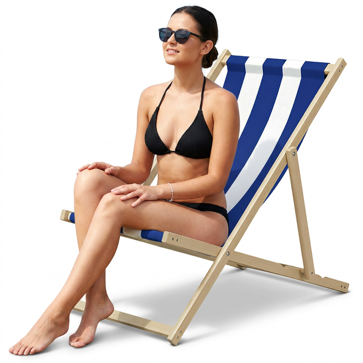 Adjustable Folding Wood Deck Chair