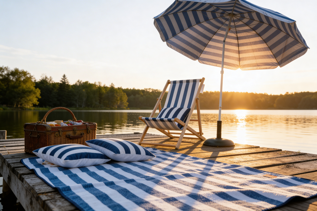 Picnic Mat with Umbrella &amp; Deck Chair