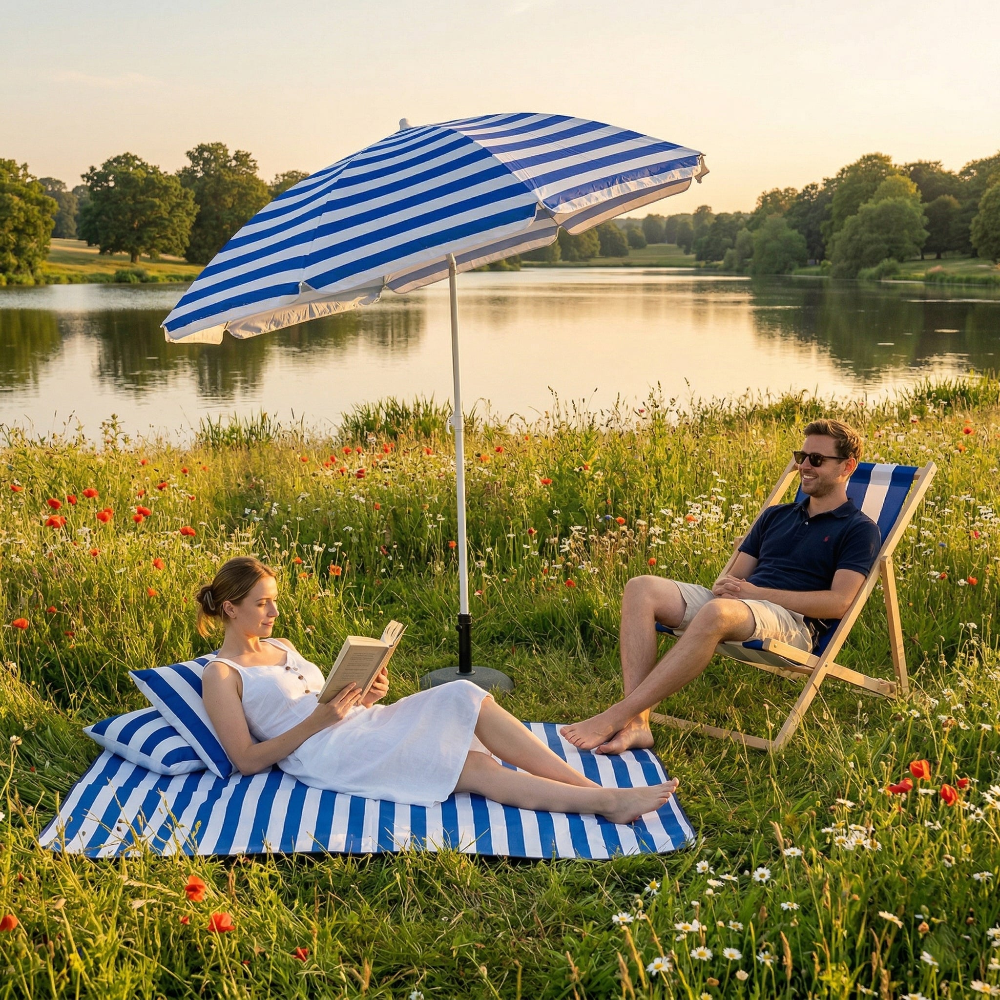Picnic Mat with Umbrella & Deck Chair – Denny Shop UK
