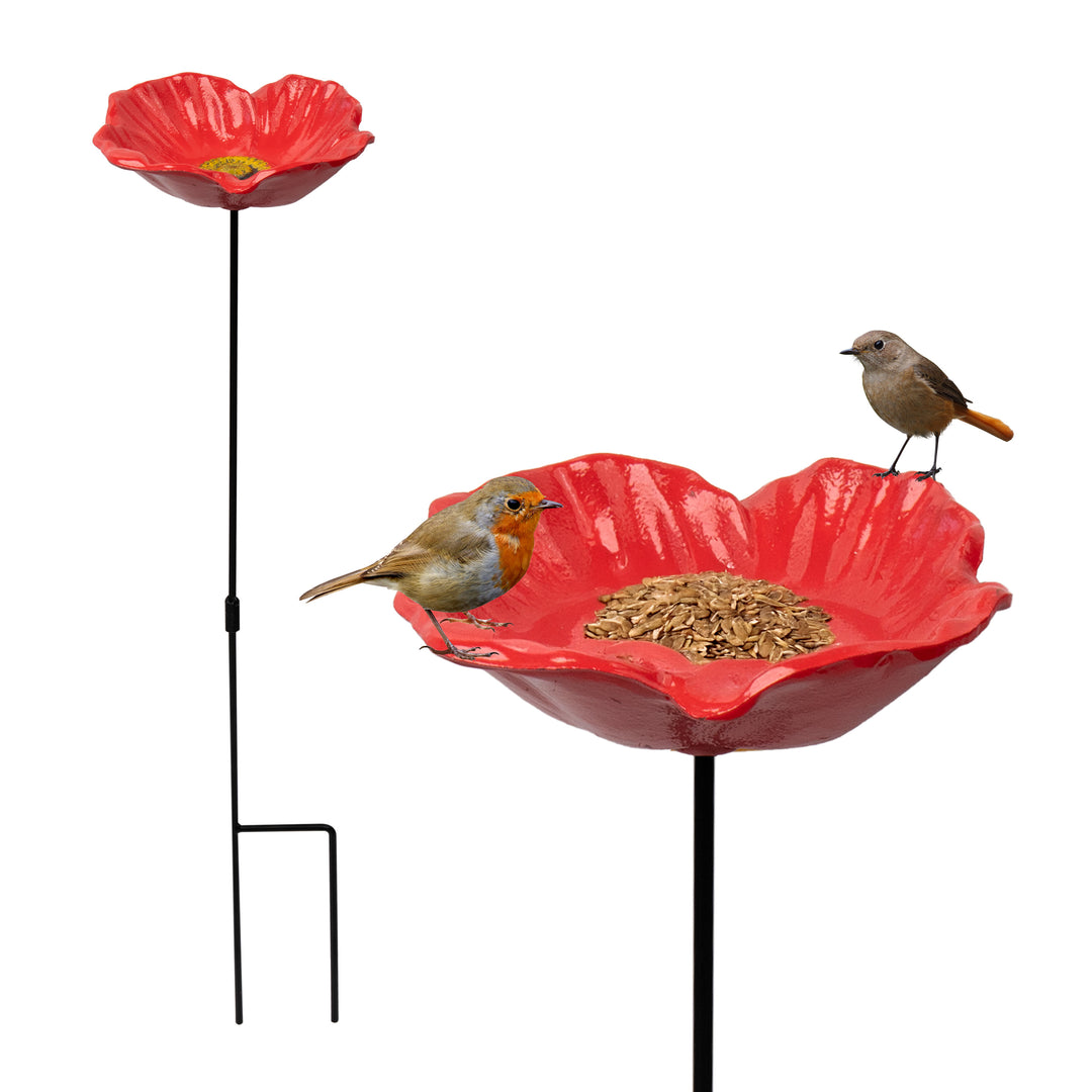 Set of 2 Cast Iron Bird Bath Feeders
